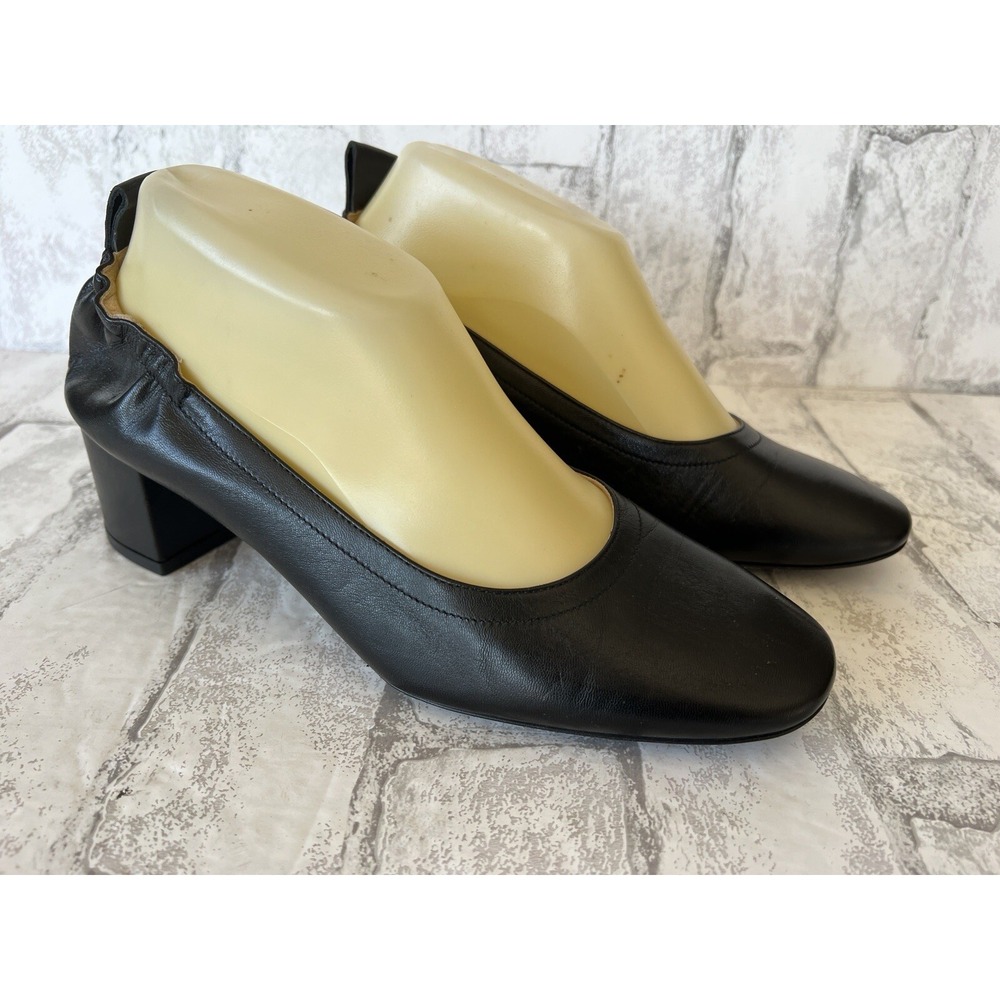 Everlane The Italian Leather Day Heel Block Heel Black Pumps Size 8.5